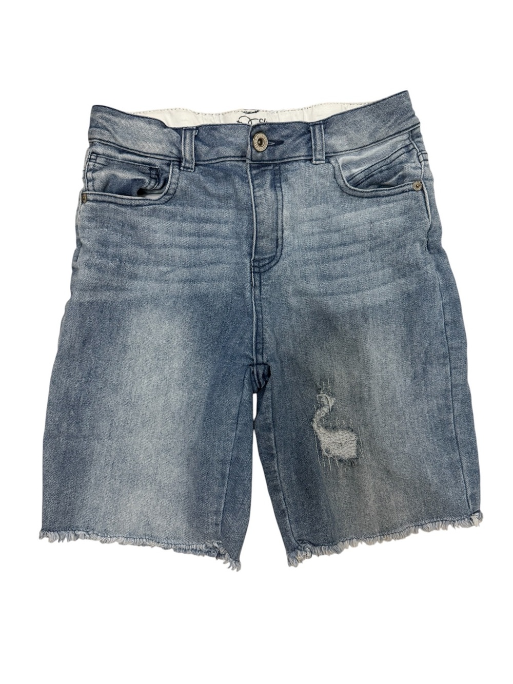 Boys Art Class Denim Bermuda Shorts Blue Relaxed Fit Stretch Distressed Size 10